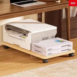 이동식 선반 프린터 받침대 복합기 바퀴 거치대 원목
