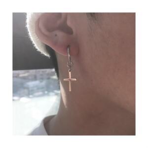 남자 십자가 귀걸이 귀찌 드롭 Heybridge