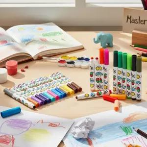 리틀호안미로 워셔블 마커 둥근팁 24색 수성 사인펜 색칠놀이 물로지워지는 보드마카 미술