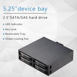 알루미늄 핫스왑 백플레인 SSD HDD 모바일 랙, 5.25 Optibay용, 4Bay 인치