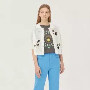 [베네통]스카시 변형 카라 니트 가디건_BAKCA8531