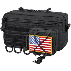 JIPIMON Tactical Molle 파우치, 미국 국기 패치가 있는 방수 관리 전술 조끼 백팩용 유틸리티 몰리 파우치