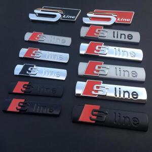 아우디 S라인 엠블럼 스티커 배지 데칼 장식 자동차 S LINE S6 S7 SQ5 A3 A4 A5 A6 A7 Q3 Q4 Q6 Q8 용 3D