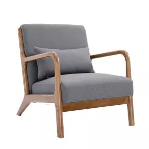 1인 의자 거실 싱글 페브릭 블루 원목 카페의자 체어