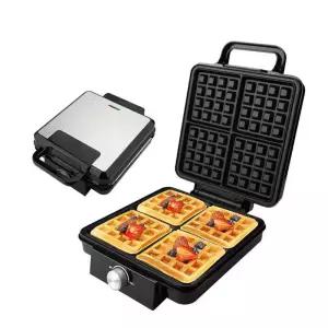 전기 와플 메이커 4구 크로플 팬케이크 간식 기계 와플기
