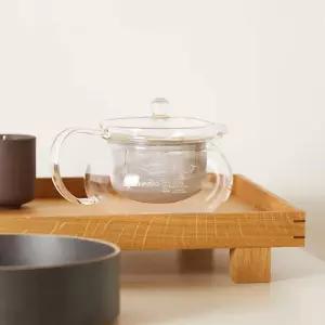 하리오 차큐수 티포트 300ml CHJMN-30T내열유리주전자 잎거름망 차망 선물 녹차 스텐 티팟