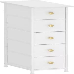 GiftGo 좁은 서랍장 세로 슬림 작은 공간을 위한 스키니 수납 타워 옷장 침실 욕실 패브릭 서랍 유닛(흰색