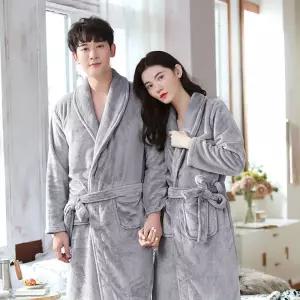 겨울 극세사 샤워가운 목욕 잠옷커플가운 남자 여자사워 욕실 수면 나이트 호텔