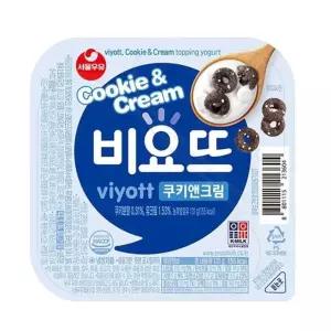 서울우유 비요뜨 사무실간식 쿠키앤크림 아이음료 131g x 12입