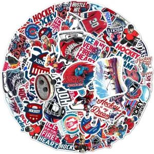 108 PCS 스하키 스티커 팩 물병용 방수 비닐 데칼 노트북 휴대폰 스케이트보드 스포츠 팀 파티 장식 하키