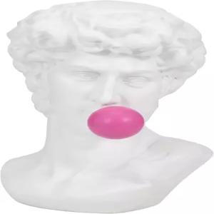 세이지브룩 홈 화이트 폴리레진 13인치 그리스 신 머리 조각 풍선껌 액센트 8인치 x 9인치