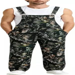 성인 남성용 하세버 카모 오버롤 턱받이 위장 커버롤 포켓 조절 스트랩이 있는 야외 사냥 점프수트