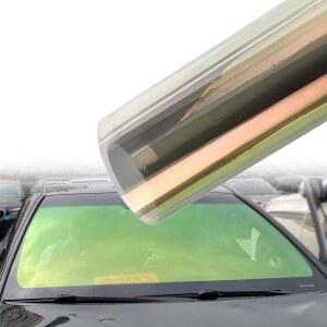 아우모홀 그린 레드 카멜레온 자동차 전면 유리창 틴트 58% VLT 자동차 창문 틴트 필름 색상 변경 윈드쉴드 필름 자동차 선쉐이드 틴트 태양광 보호 필름, 19 68인치 x 118 11인치