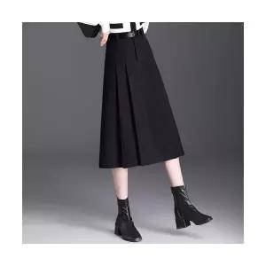 쉬폰 스커트 여성 시폰 A라인 추동 하이웨스트 플리츠 중기장 기장 슬림핏 우산 admr4