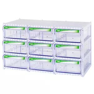 투명 서랍장 수납정리함 9칸 플라스틱통 수납정리함 부품함 작업대정리함