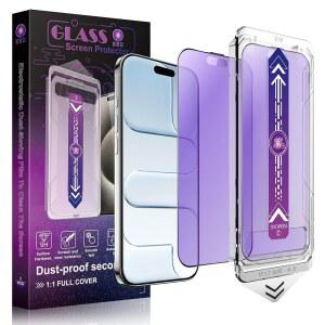 에어 6.5인치, 자동 먼지 제거, 9H 강화 유리, 풀 커버, 지문 방지, 간편한 설치, 2팩용 CHRYSHA 안티 블루 라이트 매트 스크린 프로텍터