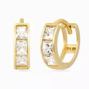 [모아르]14K 솔리드 큐빅 링귀걸이