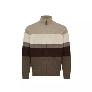 ZPB4EC181) 올젠 배색 니트집업 가디건