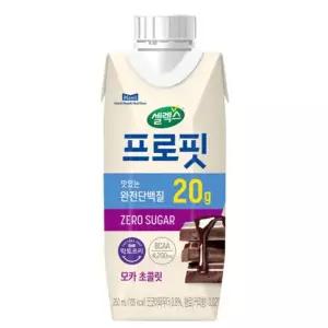 | 셀렉스 | 프로핏 완전단백질 모카 초콜릿 드링크 250ml, 18개 멸균팩 비타민 미네랄 고단백 팬트리