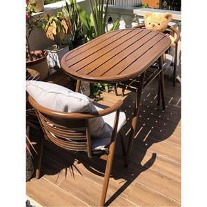 스테이블 세트 알루미늄 베란다 라탄 모던 야외 스 유럽식 펜션 빌라 테이블 의자2