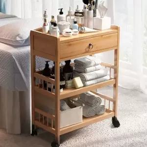 원목 트롤리 미용웨건 트레이 왜건 이동식카트 선반 우드