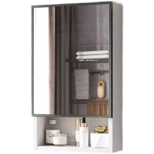 벽걸이 욕실 거울장 원목 수납장 40cm 소형 화장실 수납 거울 캐비닛