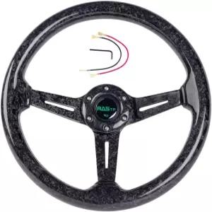 RASTP 단조 탄소 섬유 레이싱 스티어링 휠 13.8 /350mm 6 볼트 대부분의 차량/레이싱 카에 범용