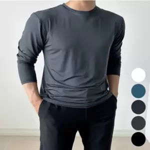 남자 소재 쿨 트렌드 긴팔 라운드넥 인기 티셔츠 냉감 시원한