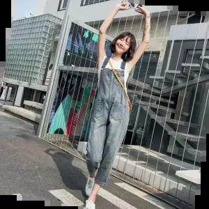 데님 여성옷 귀여운 멜빵 점프수트