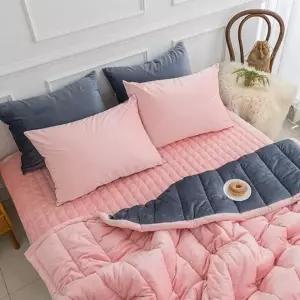 빌리 극세사 리버서블 퀸 이불패드세트 민트그레이 겨울 침구 신혼 자취