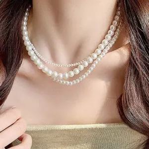 여성 베이직 고급 진주목걸이 패션 포인트 주얼리 4mm 진주목걸이
