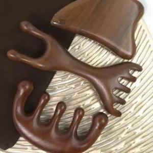 원목 괄사 마사지도구 얼굴 림프 경락 피부관리 리프팅 바디 3종세트 파우치 포함