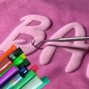 PU열전사지 열전사필름 1PC 3D 퍼프 열전달 비닐 의류 로고