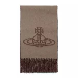 비비안웨스트우드 25FW 카멜 ORB 리버시블 울 머플러 81030006 W00ZH C406