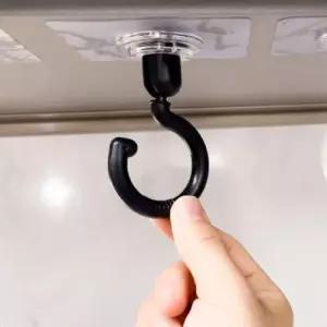 1개 블랙 회전식 벽 면 천장 부착식 행거 고리 후크 WED8E24