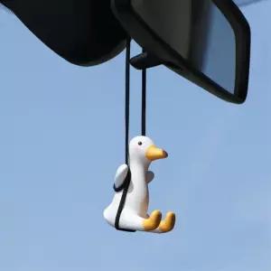 자동차 백미러 팬던트 스윙 그네타는 흔들 오리인형 악세사리 차량운행