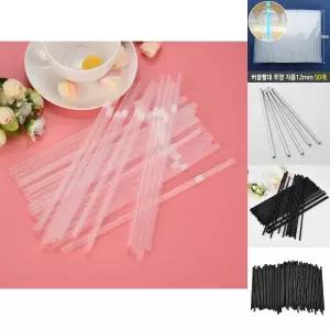 베이직 투명 일자스트로우 100개 세트/빨대/일회용/스테인레스/스텐/일자/자바라/옥수수/커피/스트로우