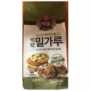 박력밀가루(백설 1k)X2/식/재료/자재/베이/킹/업/소용/식당/급식/단체/용량/우리/밀/튀김/치킨/메밀가루