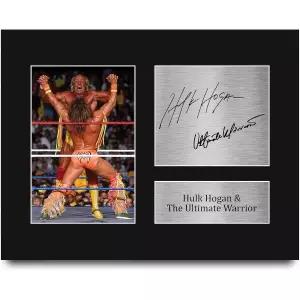 HWC 트레이딩 헐크 호건 더 얼티밋 워리어 선물 인쇄된 서명 사인 사진 WWE WWF 기념품 팬용 미국 레터 사