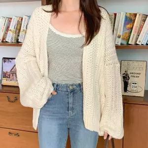 온나핏 라스코 루즈핏 꽈배기 긴팔 가디건 트위드가디건 가디건