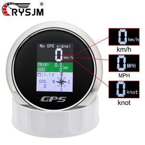 RYSJM 85mm GPS 속도계 방수 TFT 스크린 미터 안테나 포함 KMH MPH 노트 계기판 12V24V 자동차 보트 요트용