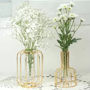 골드 철제 시험관 한송이 이케바나 오브제 화병 A B 한송이꽃병 실린더화병