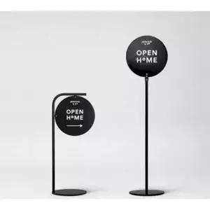 철제 원형 간판 스탠드 문패 배너 광고판 포인트 매장 돌출