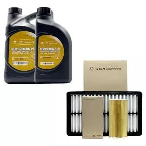 쏘나타DN8 1.6 가솔린 엔진오일 뉴 프리미엄 플러스 0W20 5리터 순정 오일필터 에어필터