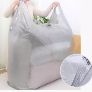 대형 비닐봉투 투명 이사짐 이불 보관 김장 비닐 봉지 끈달린 쓰레기봉투 65x97cm 10p