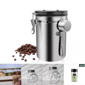 304스텐레스 타임다이얼 원두커피통 TBEAN185 실버/커피/용기/보관/홀더/신선/도커피/캡슐/보관함/드립백
