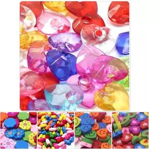 아크릴비즈 (하트)/파스텔/놀이/어린/공장/공예/완구/미술/비즈/세트/컬러/대용량/공작/만들기/취미/아동