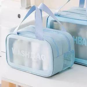 메쉬 방수 파우치/수영장/목욕탕/화장품/물놀이/여름/휴대용/투명/여행/파우치가방/생리대/여행용/가방