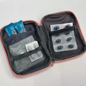휴대용 약파우치 핑크/이너백/소품/가방/정리/속정리/메이크업/화장품/파우치백/여행/파우치/파우치가방