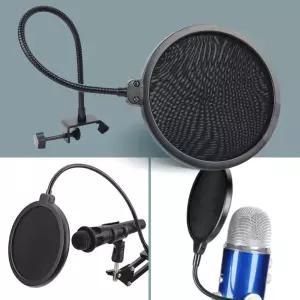 마이크 팝필터 개인방송 잡음제거 마이크팝스크린필터/각도/조절/스탠드/개인/방송/용품/고정용/음향/탁상